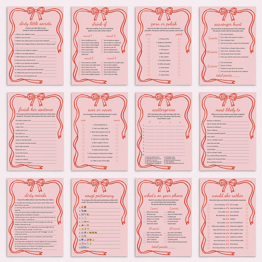 Coquette Bachelorette Games Bundle Printable by LittleSizzle