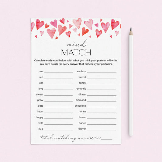 Date Night Game for Couples Mind Match by LittleSizzle