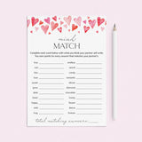Date Night Game for Couples Mind Match by LittleSizzle