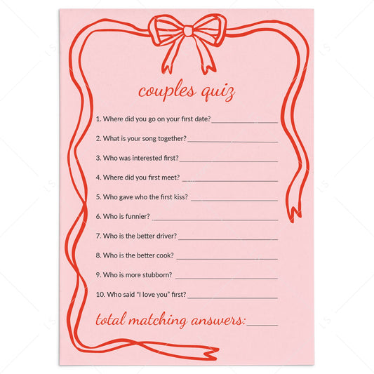 Fun Couples Quiz for Date Night Printable by LitttleSizzle