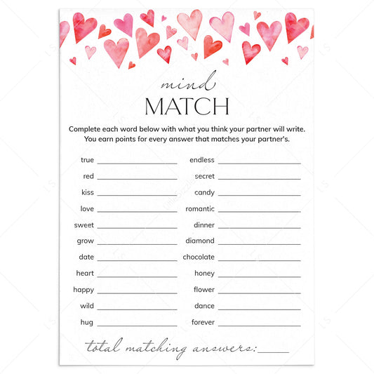Date Night Game for Couples Mind Match by LittleSizzle
