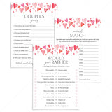 Printable Couples Game Cards by LittleSizzle