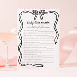 Dirty Little Secrets Adult Galentine's Game Printable Coquette Theme