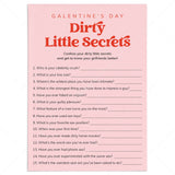 Galentines Dirty Little Secrets Printable Game Retro Pink and Red by LittleSizzle