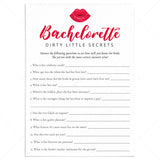 Dirty Little Secrets Bachelorette Party Game Printable by LittleSizzle