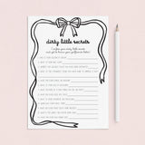 Dirty Little Secrets Adult Galentine's Game Printable Coquette Theme by LittleSizzle
