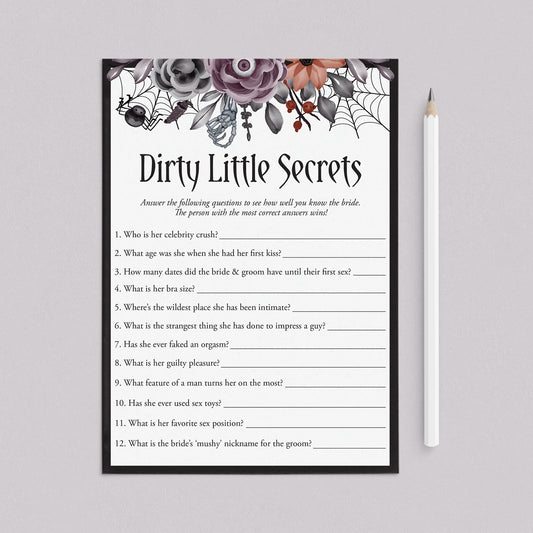 Halloween Hen Party Game Dirty Little Secrets Printable by LittleSizzle