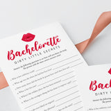 Dirty Little Secrets Bachelorette Party Game Printable