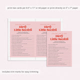 Galentines Dirty Little Secrets Printable Game Retro Pink and Red