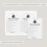 Bride or Die Party Game Dirty Little Secrets Printable