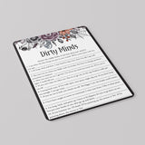 Halloween theme Dirty Minds Game with Answers Printable