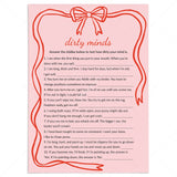 Pink Wavy Border Dirty Minds game with Answers Digital Download by LittleSizzle