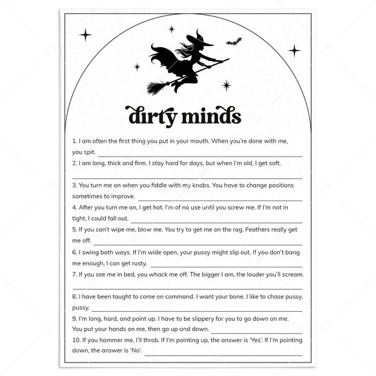 Lets Go Witches Party Game Dirty Minds Printable by LittleSizzle