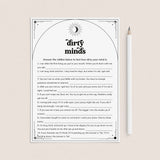 Dirty Minds Game of Naughty Clues with Answers Printable by LittleSizzle
