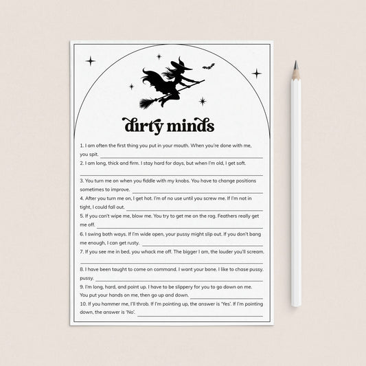 Lets Go Witches Party Game Dirty Minds Printable by LittleSizzle