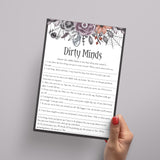 Halloween theme Dirty Minds Game with Answers Printable