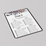 Halloween Bachelorette Bash Drinking Game Card Printable