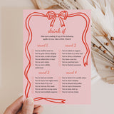 Fun Bachelorette Drink If Game Coquette Theme
