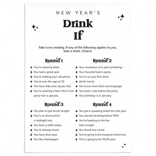 New Year's Party Drinking Game Printable by LittleSizzle