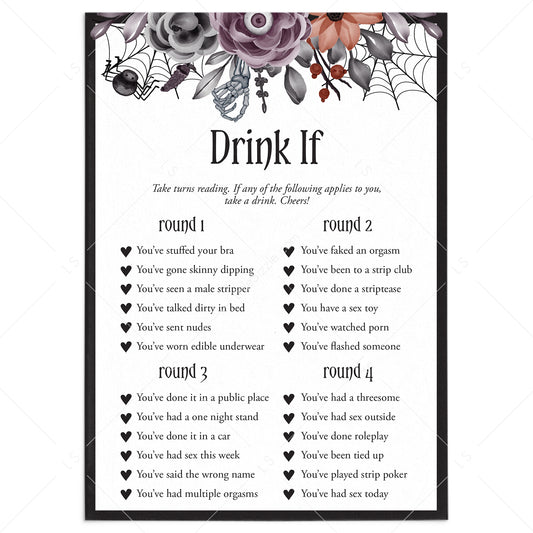 Halloween Bachelorette Bash Drinking Game Card Printable by LittleSizzle