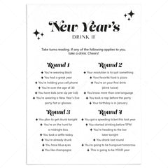 New Year's Party Drinking Game Printable by LittleSizzle