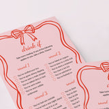 Fun Bachelorette Drink If Game Coquette Theme