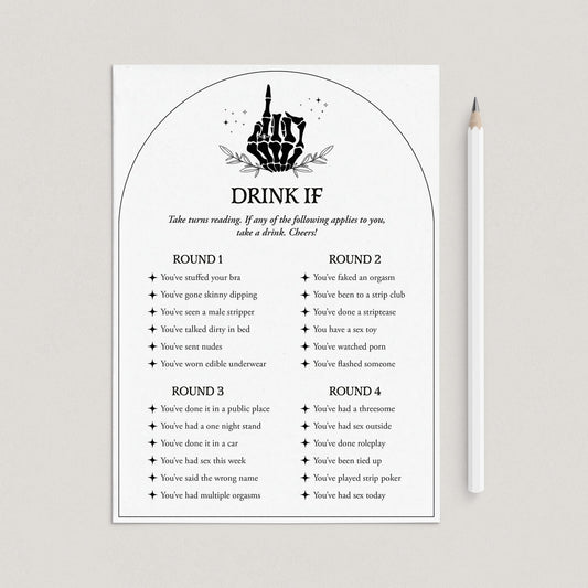 Bachelorette Party Drinking Game Card Printable Bride or Die by LittleSizzle