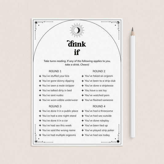 Drink If Bachelorette Weekend Game Boho Celestial by LittleSizzle