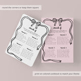 Girls Night Drink If Printable Game Coquette Theme