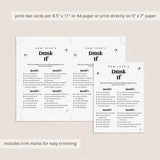 New Year's Party Drinking Game Printable