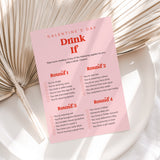 Galentines Game Drink If Printable Pink and Red