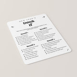 New Year's Party Drinking Game Printable