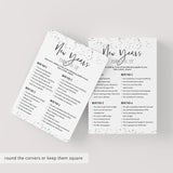 Silver New Year's Party Drink If Game Card Printable