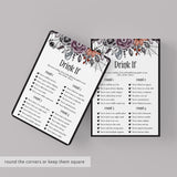 Halloween Bachelorette Bash Drinking Game Card Printable