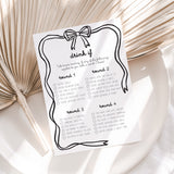 Girls Night Drink If Printable Game Coquette Theme