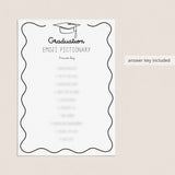 Graduation Emojis Game with Answers Printable Wavy Border