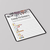 Gothic Bridal Shower Game Emoji Pictionary with Answers Printable