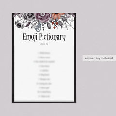 Gothic Bridal Shower Game Emoji Pictionary with Answers Printable