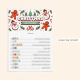 Printable Christmas Emoji Pictionary Game Card with Answers