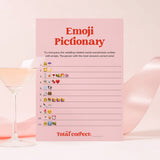 Pink and Red Bridal Emoji Pictionary Game Answers Included