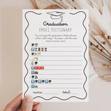 Graduation Emojis Game with Answers Printable Wavy Border