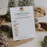 Minimal Christmas Game Emoji Pictionary with Answers Printable