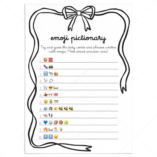 Dirty Emoji Pictionary Answers Included PDF Download by LittleSizzle