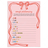 Dirty Emoji Pictionary Game Pink Bow Wavy Border by LittleSizzle