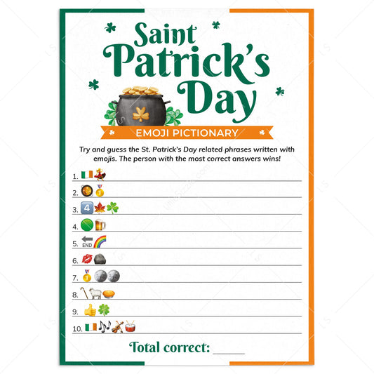 St Patricks Day Emoji Game Answers Included by LittleSizzle
