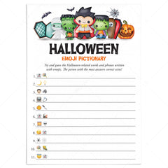 Halloween Emoji Pictionary with Answer Key Printable by LittleSizzle