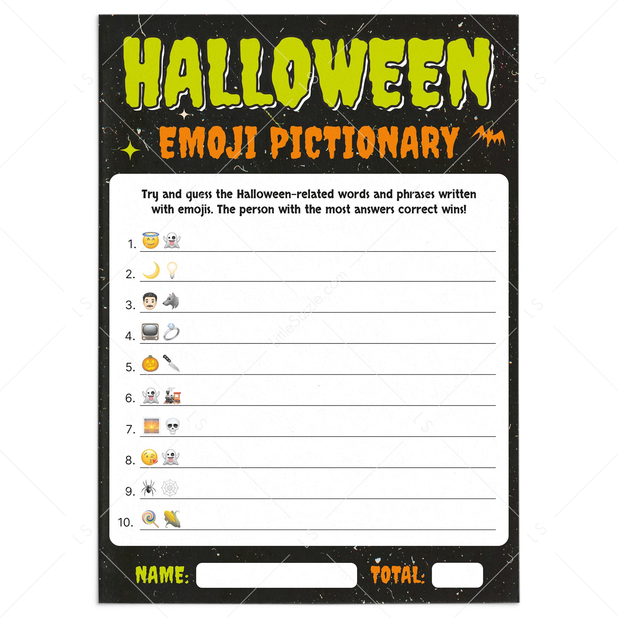 Halloween Emojis Game Printable | Monster Theme by LittleSizzle