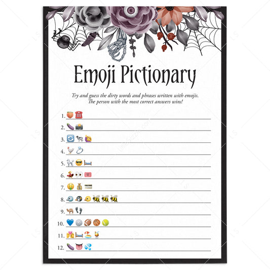 Halloween Bachelorette Party Emoji Game with Answer Key by LittleSizzle