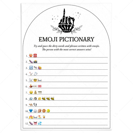 Bride or Die Bachelorette Party Dirty Emojis Game with Answer Key Printable by LittleSizzle