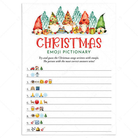 Printable Christmas Emojis Pictionary with Answer Key | Instant ...